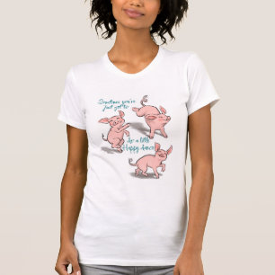 T-shirt Fun Happy danse cochons dessin de style tee - shir