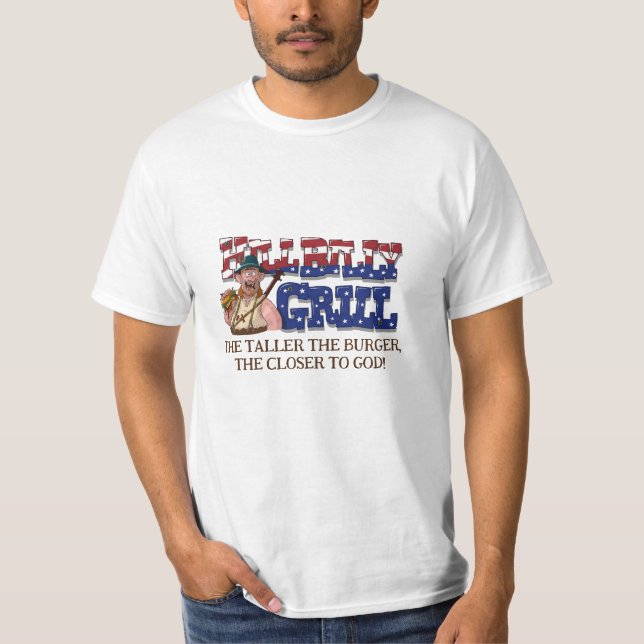 T-shirt Fun HillBilly Grill Danemark T-shirt! (Devant)