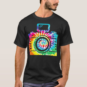 T-shirt Fun Hippie Arc-en-ciel Retro Caméra Tie Dye Photog