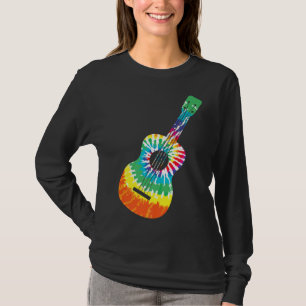 T-shirt Fun Hippie Rainbow Tie Dye Acoustic Guitar Premium