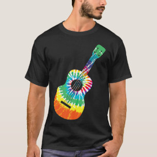 T-shirt Fun Hippie Rainbow Tie Dye Acoustique Guitare Prem