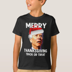 T-shirt Fun Joe Biden Santa Hat Joyeux Thanksgiving Christ