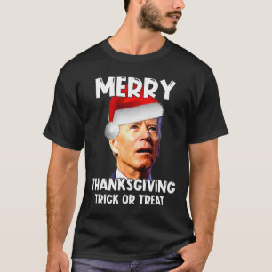 T-shirt Fun Joe Biden Santa Hat Joyeux Thanksgiving Christ