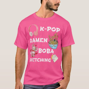T-shirt Fun Kawaii K Pop Ramen Boba Ice Bubble Tea Sketchi