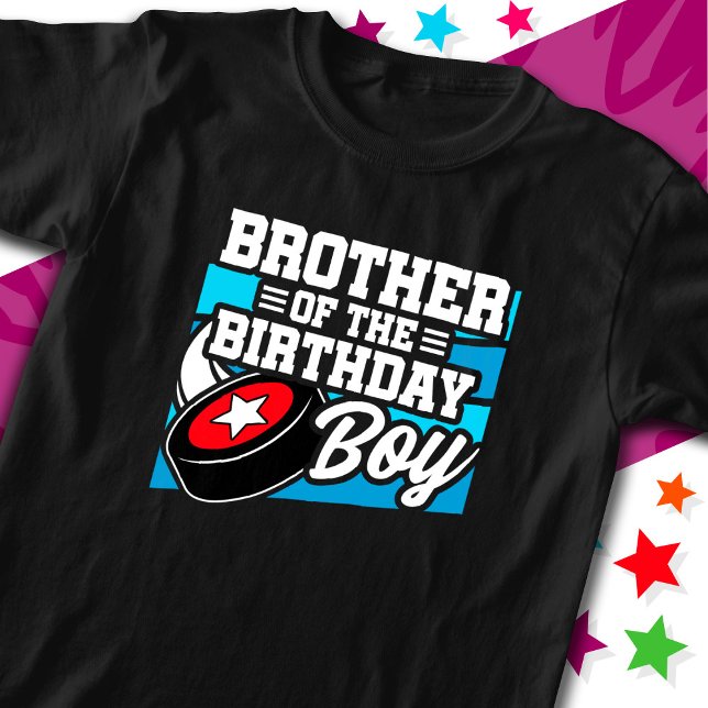T-shirt Fun Kids Hockey Party Brother of the Birthday Boy (Créateur téléchargé)