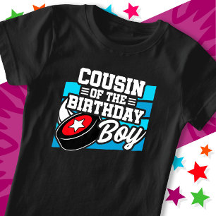 T-Shirt Fun Kids Hockey Party Cousin of the Birthday Boy