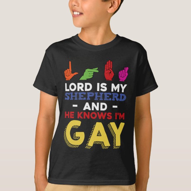 T-shirt Fun LGBT Gay pride Mois Sensibilisation ASL Langue (Devant)