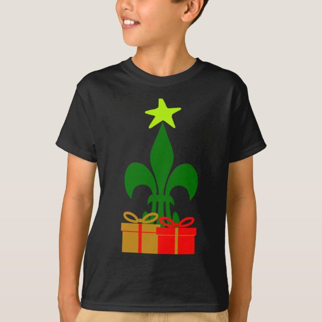 T-shirt Fun Louisiana Christmas Tree Cajun New Orleans  (Devant)