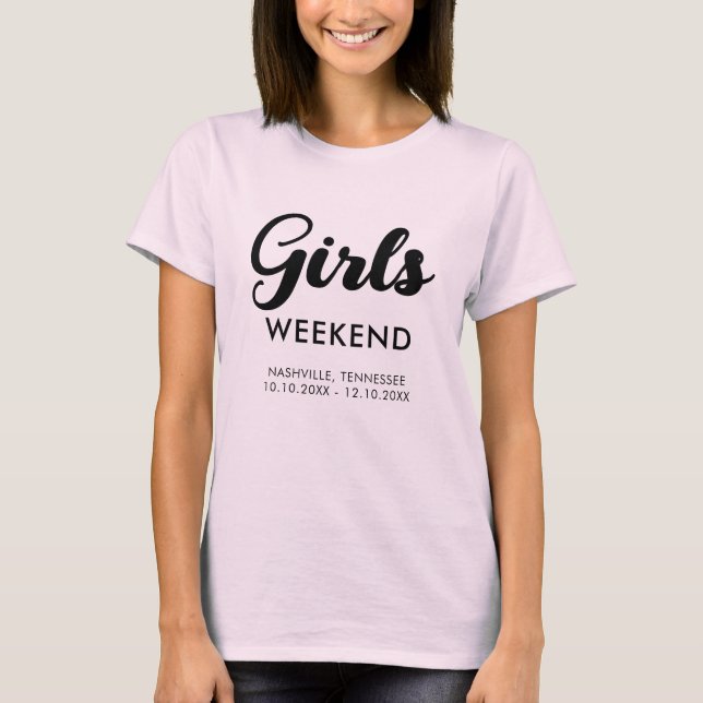 T-shirt Fun Matching Girls Week-end Voyage Destination (Devant)