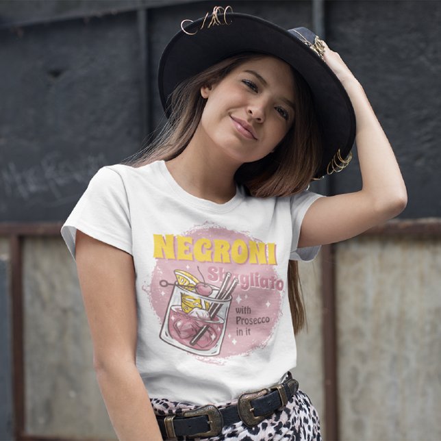 T-shirt Fun Negroni Sbagliato Girly Cocktail Party (Créateur téléchargé)