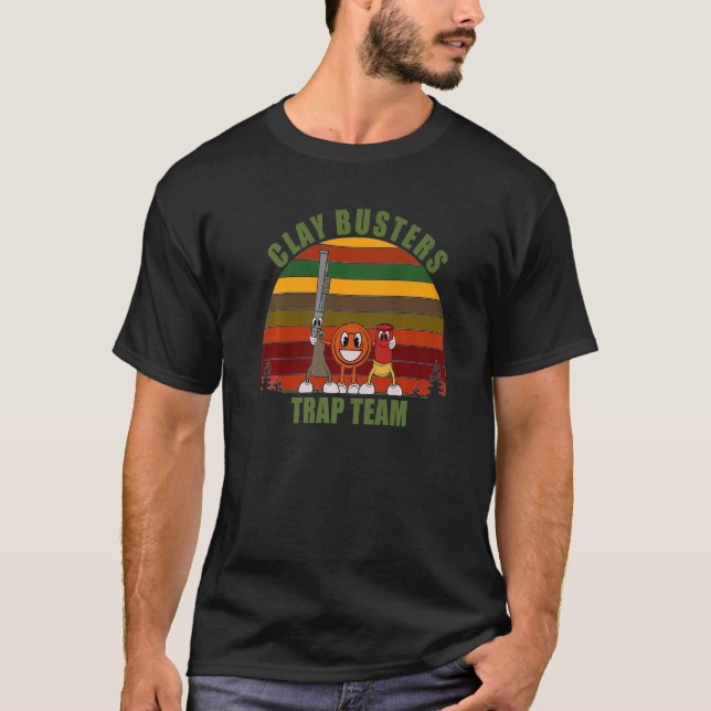 T-shirt Fun Novelt Clay Pigeon Team Clay Busters TRAP Pre (Devant)
