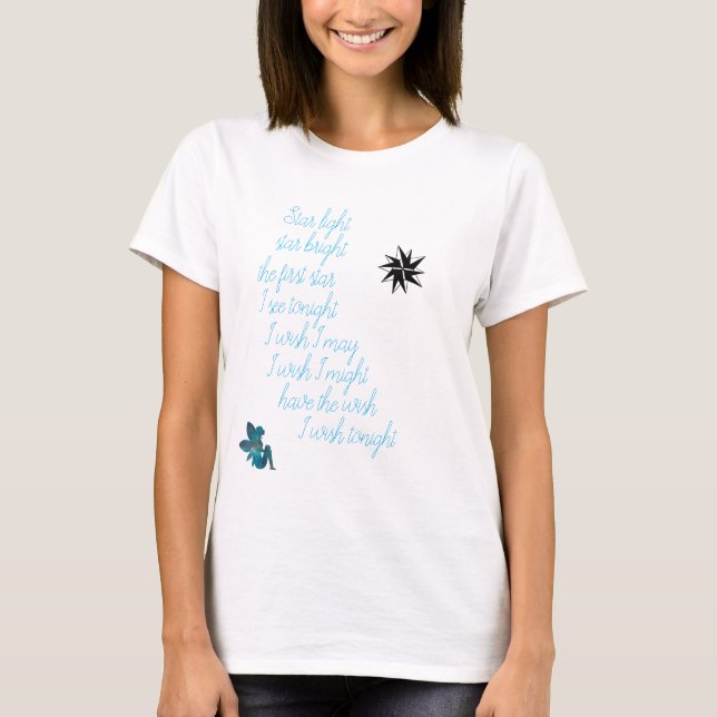 T-shirt Fun Novelty WISH STAR LIGHT STAR BRIGHT (Devant)