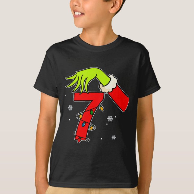 T-shirt Fun Number 7 Christmas 67 Six Seven Meme Xmas Men  (Devant)
