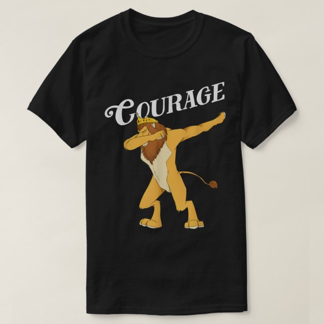 T-shirt Fun Oz Cowardardardardant Lion Courage Chemise Art (Design devant)
