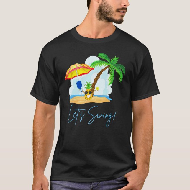 T-shirt Fun Pickleball  Summer Swingers Pineapple (Devant)
