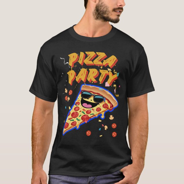 T-shirt Fun Pizza Party (Devant)