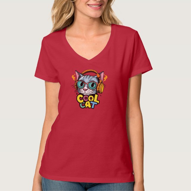 T-shirt fun pour cool Cat (Devant)