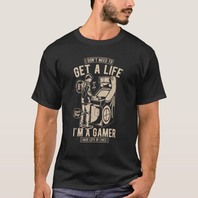 T-shirt Fun Retro 1980s Arcade Video Gamer I have beaucoup (Devant)