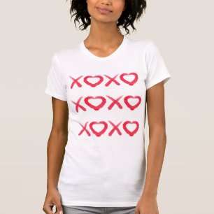 T-shirt Fun rouge désespéré XOXO aime les baisers