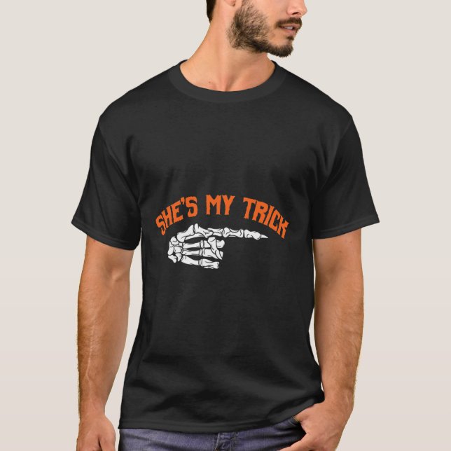 T-shirt Fun She's My Trick He's My Treat Halloween Couple (Devant)