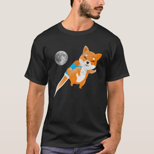 T-shirt Fun Shiba Inu Crypto Moon Rocket Shib Army Memb Co (Devant)