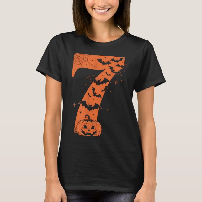 T-shirt Fun Six Seven 6 7 Meme Design Couples Halloween  (Devant)