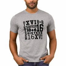 T-shirt Fun SIXTEEN 16th BIRTHDAY