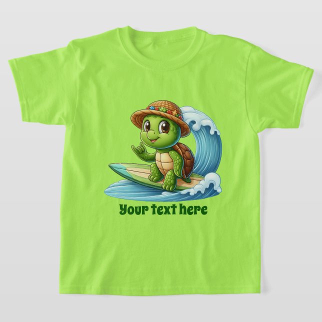 T-shirt Fun Summer sea tortue ajouter texte fille (Poser)