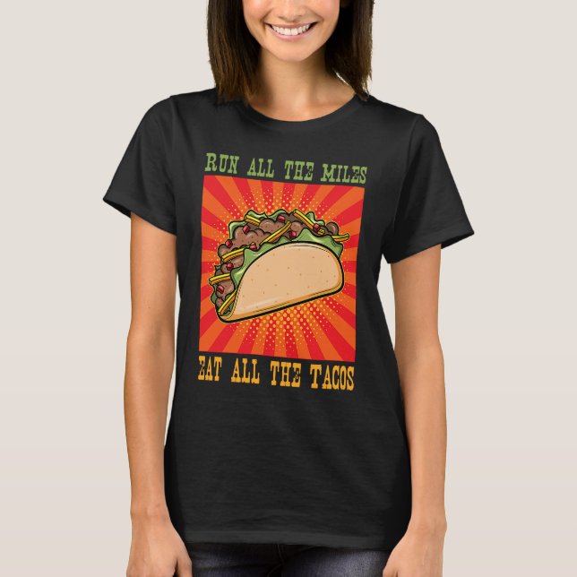 T-shirt Fun Taco Mardi Marathon Coureur (Devant)