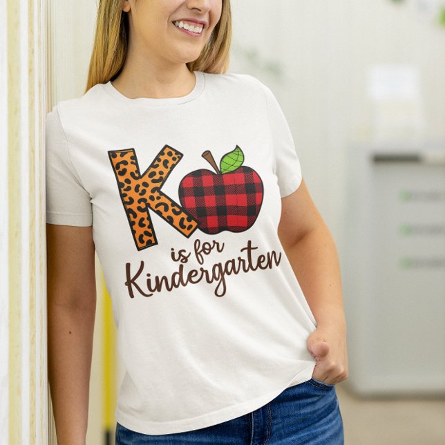 T-shirt Fun Teacher K est pour Kindergarten Graphic (Créateur téléchargé)