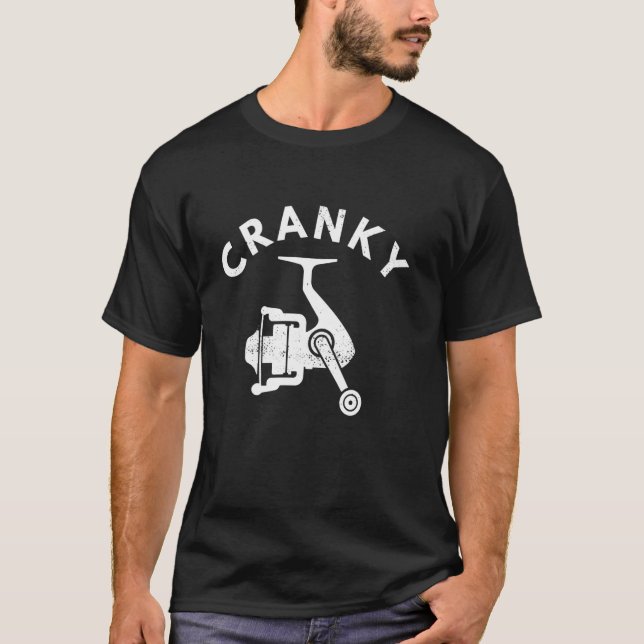 T-shirt Fun Tee de pêche pour hommes Tee de pêche grincheu (Devant)
