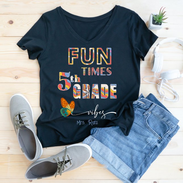 T-shirt Fun Times Vibes de 5e année Teacher Teacher sur me (Créateur téléchargé)