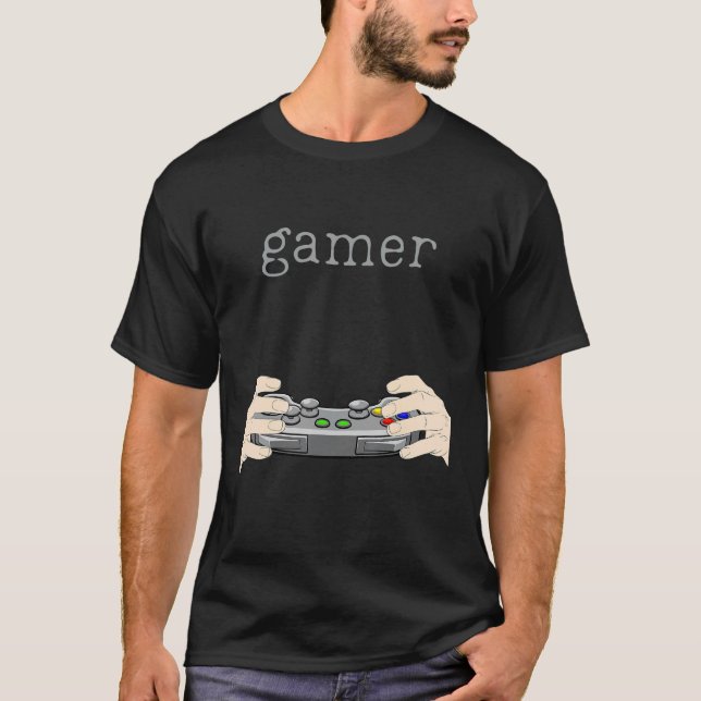 T-shirt Fun Video Games Gamer Hands (Devant)