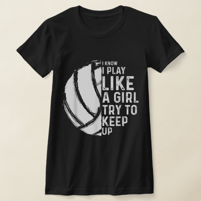 T-shirt Fun Volleyball Design Filles Femmes Jeune Ado Spor (Poser)