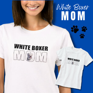 T-shirt Fun White Boxe Dog Maman