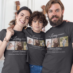 T-Shirt Funéraire Collage Photo Moderne 3 Enfants
