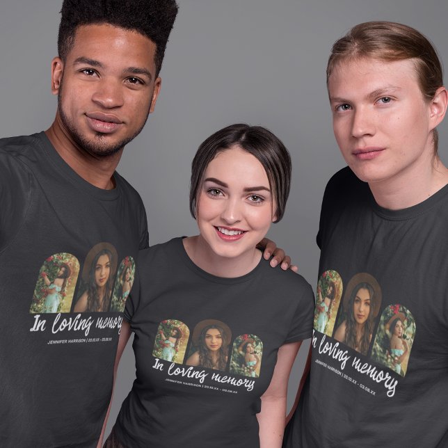 T-shirt funéraire de collection de photos gravées  (Créateur téléchargé)