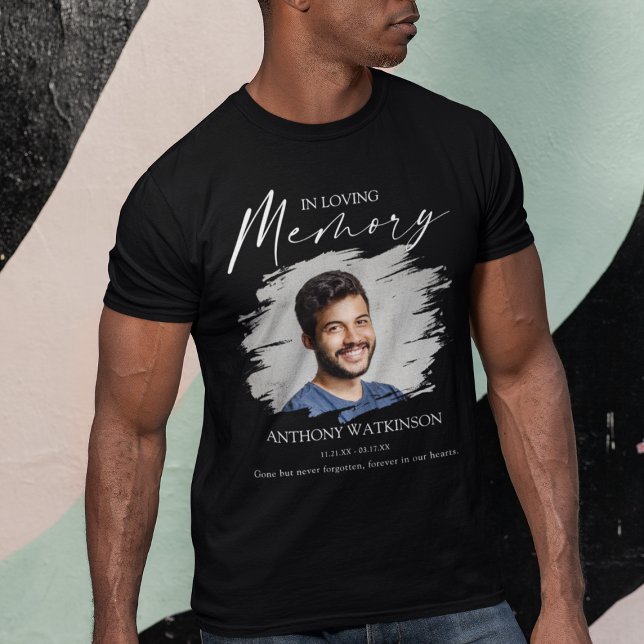 T-Shirt Funéraire Élégant avec Photo Avant et Arri (Créateur téléchargé)