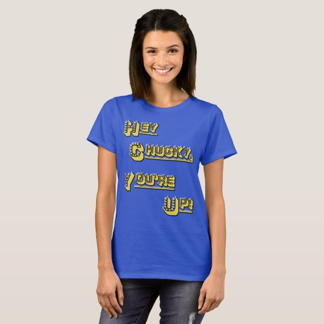 T-shirt FUNHOUS3 - Hé Chucky ! Vous êtes ! Le double a (Devant entier)