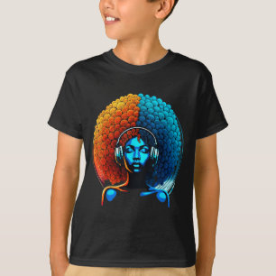 T-shirt Funk Afro Rétro des Années 80 Fille Disco Soul Afr