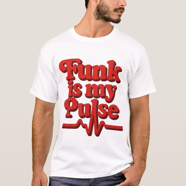 T-shirt Funk est mon pouls rouge (Devant)