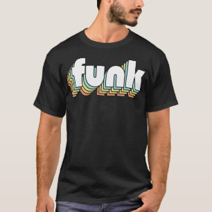 T-shirt Funk Retro Typographie arc-en-ciel style défraîchi