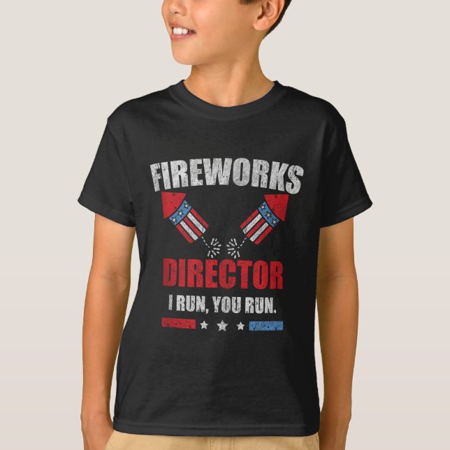 T-shirt Funky 4 juillet Fireworks Directeur Je Vous Exécut (Devant)