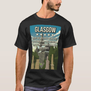 T-shirt Funky 5 étoiles Glasgow Scotland Review Affiche de