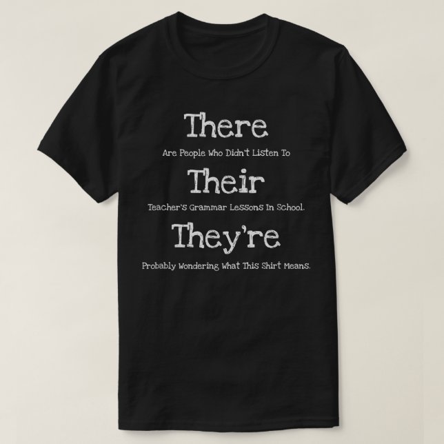 T-shirt Funky Anglais enseignant Grammar Police  (Design devant)