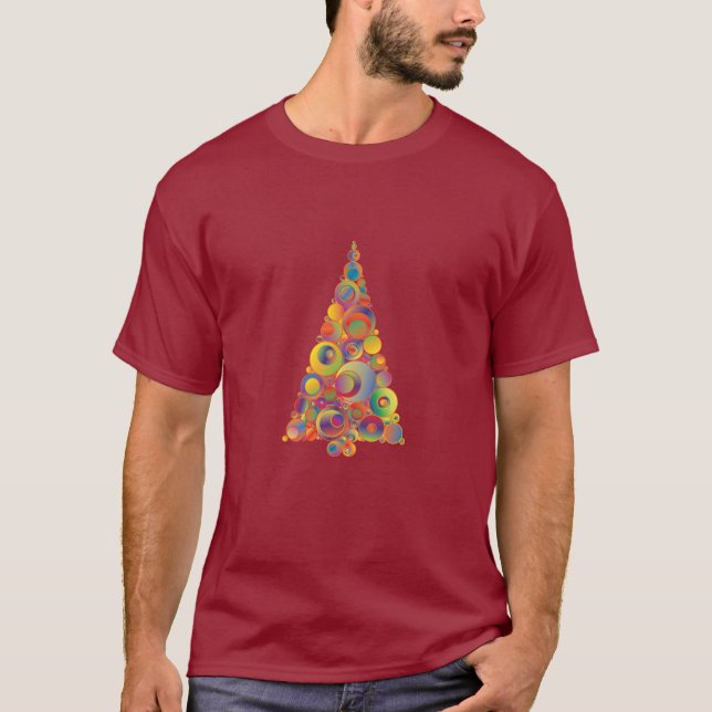 T-shirt Funky Arbre de Noël Arc-en-ciel (Devant)