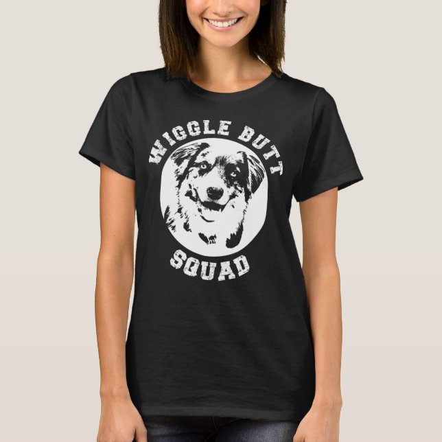 T-shirt Funky Australian Shepherd Wiggle Butt Squad pour A (Devant)