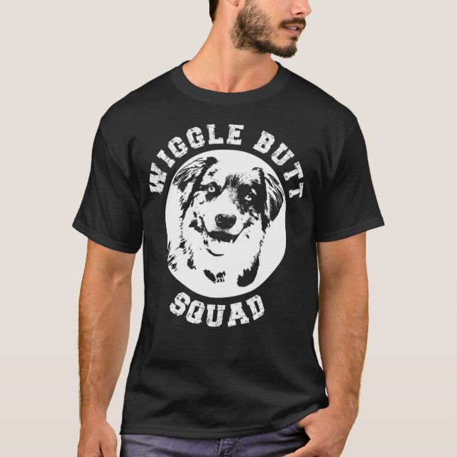 T-shirt Funky Australian Shepherd Wiggle Butt Squad pour A (Devant)
