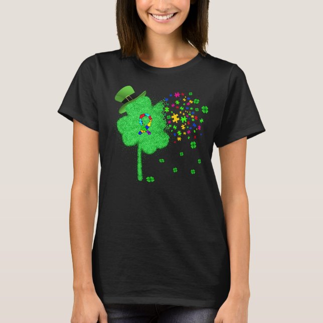 T-shirt Funky Autism Jour de la Saint Patrick Clover Lepre (Devant)