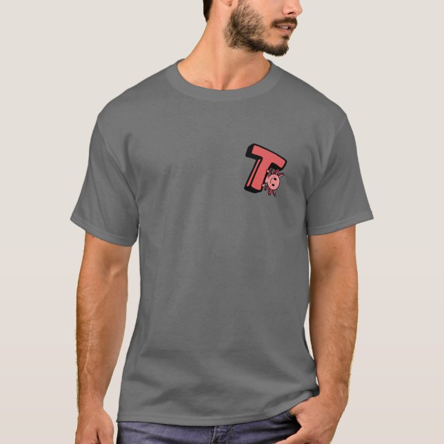 T-shirt Funky Axolotl Lettre salamandre T initiale (Devant)